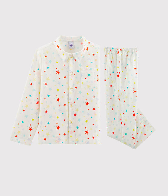 Pigiama bambino in twill bianco MARSHMALLOW/bianco MULTICO