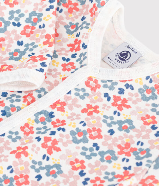 Pigiama senza piedini in cotone stampato neonato bianco MARSHMALLOW/bianco MULTICO