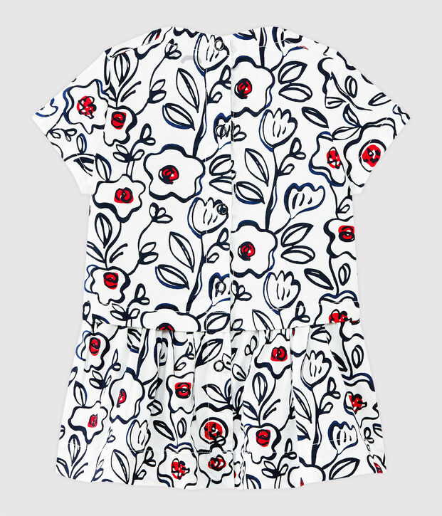 Abito beb&egrave; bambina stampato bianco/multicolore