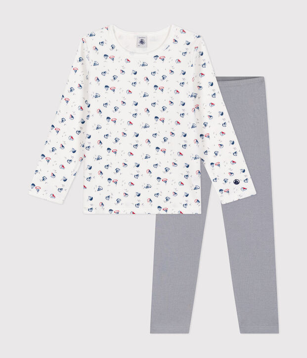 Pigiama in ciniglia bambino grigio/multicolore