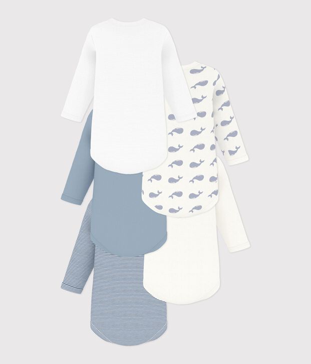 Set di body a maniche lunghe in cotone con balena stampata neonato multicolore