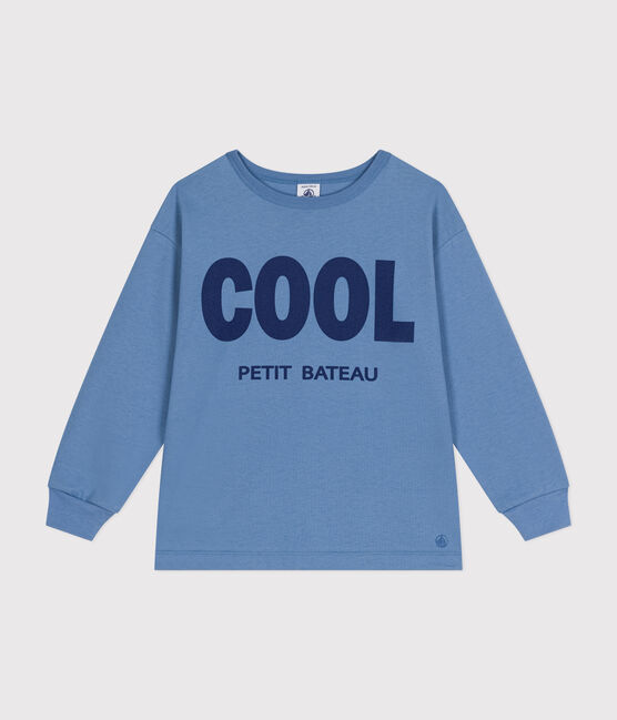 T-shirt a maniche lunghe in jersey sottile bambino blu BEACH