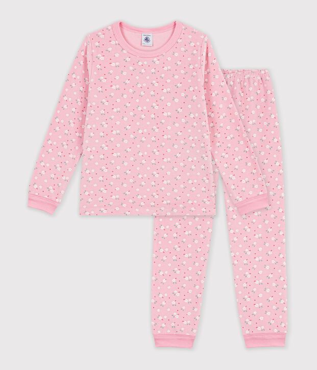 Pigiama in ciniglia stampata bambino rosa/multicolore