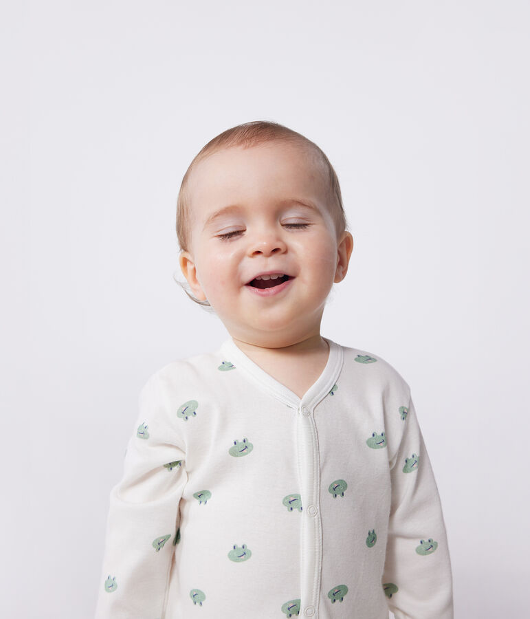 Pigiama in cotone con rane neonato bianco/multicolore