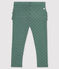 Leggins fantasia in cotone bebè femmina verde VALLEE/bianco MARSHMALLOW