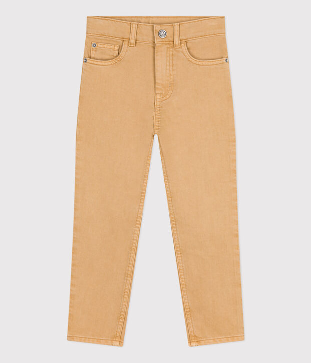 Pantalone in denim bambino beige