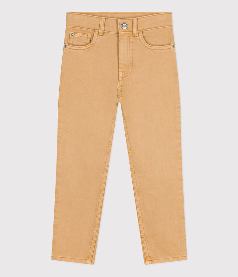 Pantalone in denim bambino beige