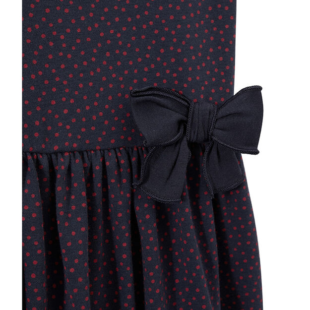 Abito bambina a pois blu/rosso