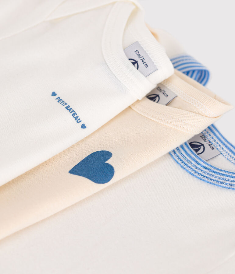 Set da 3 body a maniche corte in cotone con stampa neonato variante 1