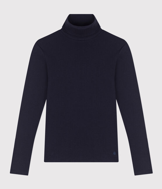 T-shirt Iconica a lupetto in cotone donna blu SMOKING