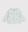 Cardigan in cotone con motivo a cuori neonata