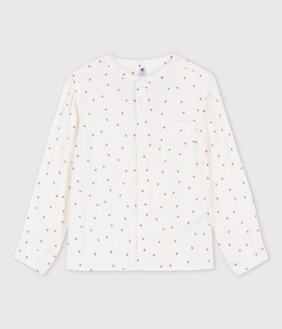Camicia stampata in garza di cotone bambino bianco MARSHMALLOW/rosso OMBRIE