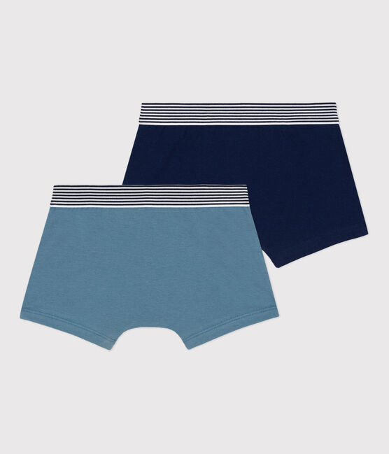 Confezione da 2 boxer a tinta unita bambino in cotone ed elastan variante 1