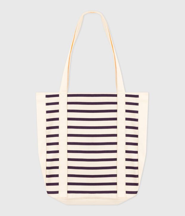Borsa tote da adulti in tela a righe blu/blu