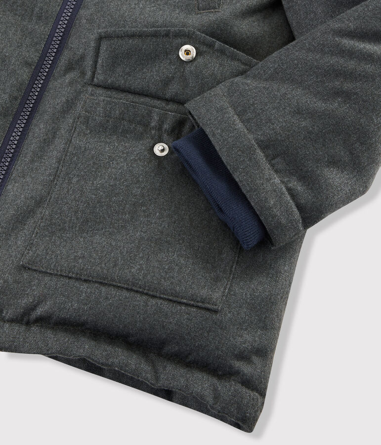 Parka bambino in cotone spalmato grigio