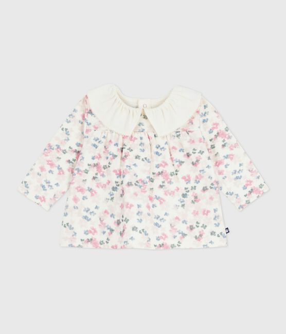 Blusa a maniche lunghe in cotone con stampa a fiori neonata MILK/ MULTICO
