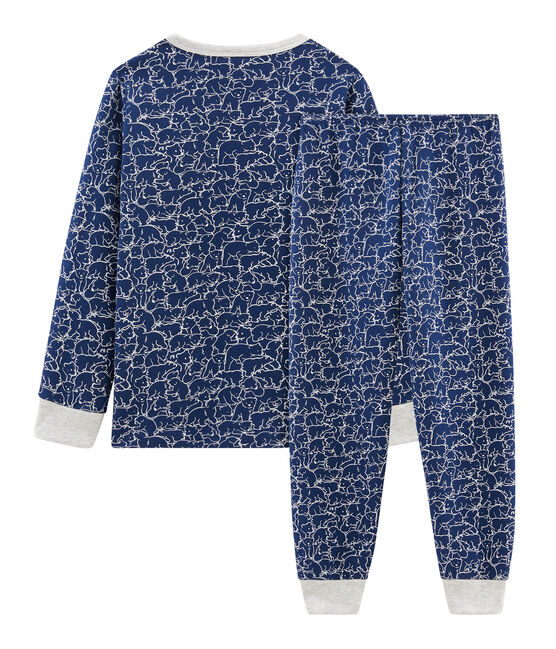 Pigiama bambino in molleton blu MAJOR/bianco MARSHMALLOW