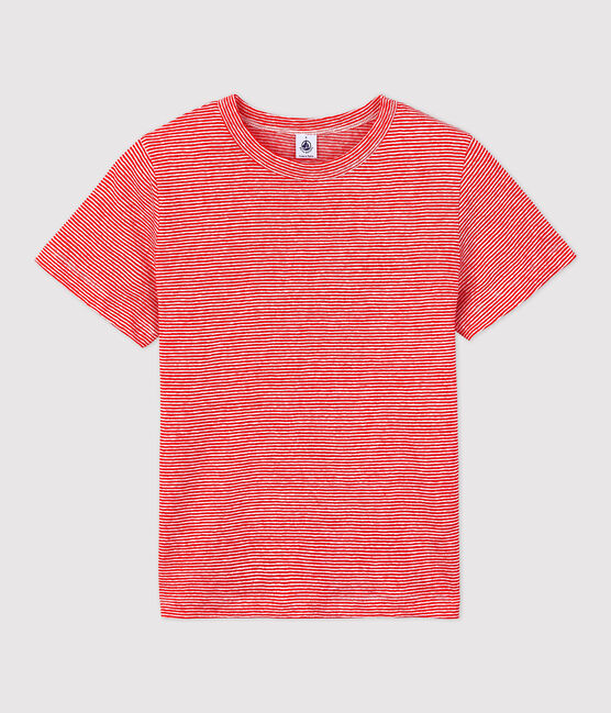 T-shirt L'ICONIQUE in lino donna rosso PEPS/rosa ECUME