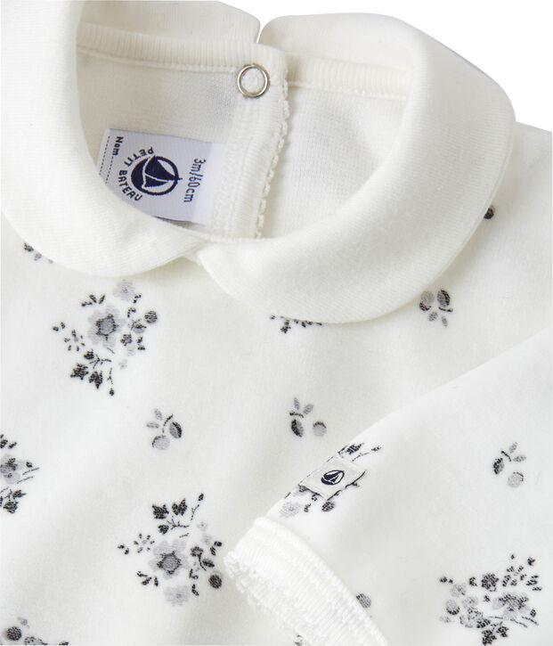 Tutina per beb&eacute; femmina stampata bianco/multicolore