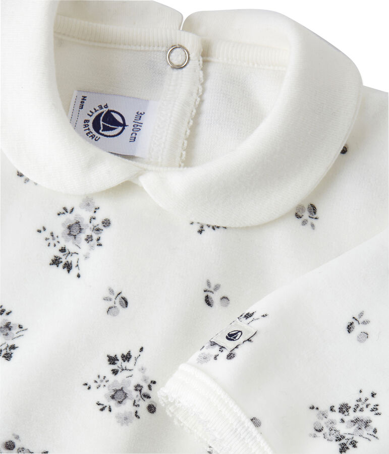 Tutina per beb&eacute; femmina stampata bianco/multicolore