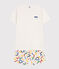 Pigiama short in cotone junior bianco MARSHMALLOW/bianco MULTICO