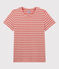 T-shirt TAGLIO REGULAR girocollo in cotone bio Donna rosa PAPAYE/ MARSHMALLOW