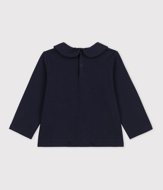 Blusa a maniche lunghe in cotone per neonati blu SMOKING