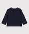 Blusa a maniche lunghe in cotone per neonati blu SMOKING