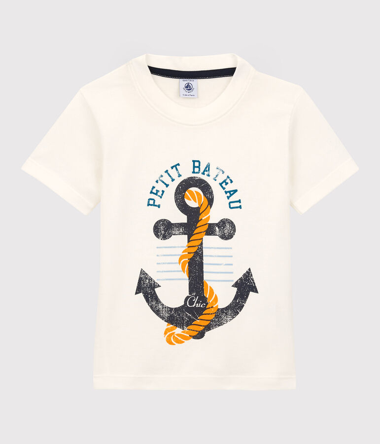 T-shirt maniche corte in jersey bambino bianco