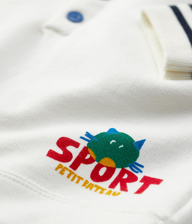 Felpa in molleton beb&egrave;. blu/bianco