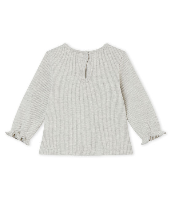 Blusa per bebé femmina con volants grigio BELUGA CHINE