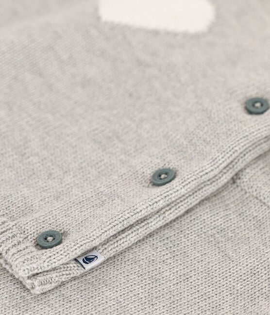 Completo in tricot di lana e cotone con motivo a cuore per bebè grigio BELUGA/bianco MARSHMALLOW