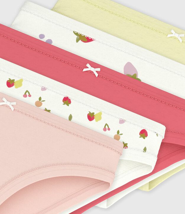 Set di slip in cotone con frutti stampati bambina multicolore
