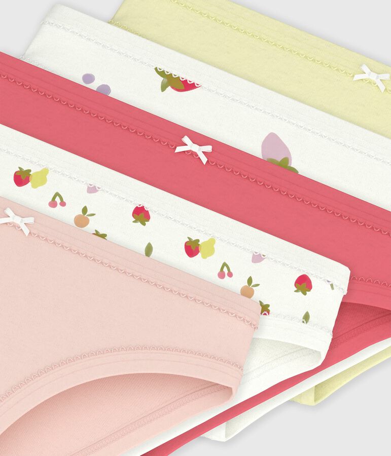 Set di slip in cotone con frutti stampati bambina multicolore