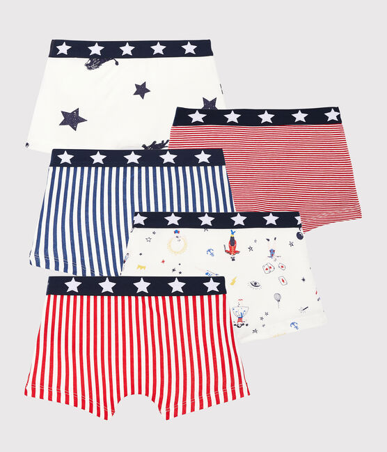 Confezione da 5 boxer fantasia feste da bambino variante 1