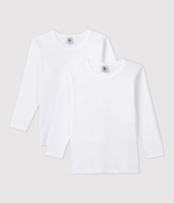 Confezione da 2 t-shirt manica lunga bianche bambino variante 1