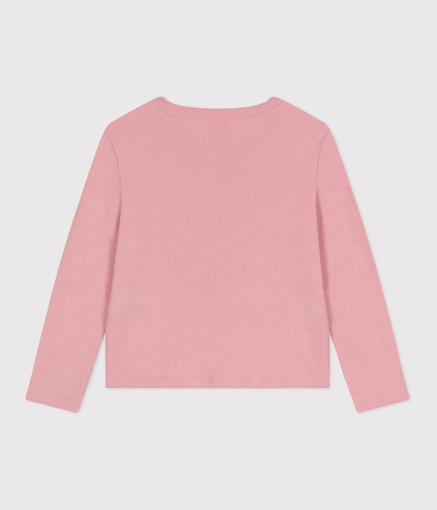 Cardigan in cotone tinta unita bambino rosa