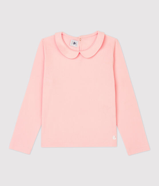 T-shirt bambina a maniche lunghe in cotone rosa MINOIS