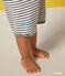 Tutina corta Monsieur Madame in cotone neonato bianco MARSHMALLOW/blu SMOKING