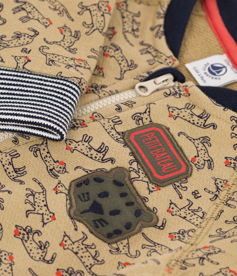 Cappotto Teddy in molleton beb&egrave;. beige/multicolore