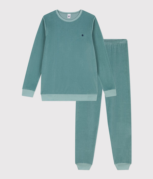 Pigiama bambino in velluto verde