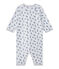 Tutina senza piedi bebè bambino in tubique bianco ECUME/bianco MULTICO