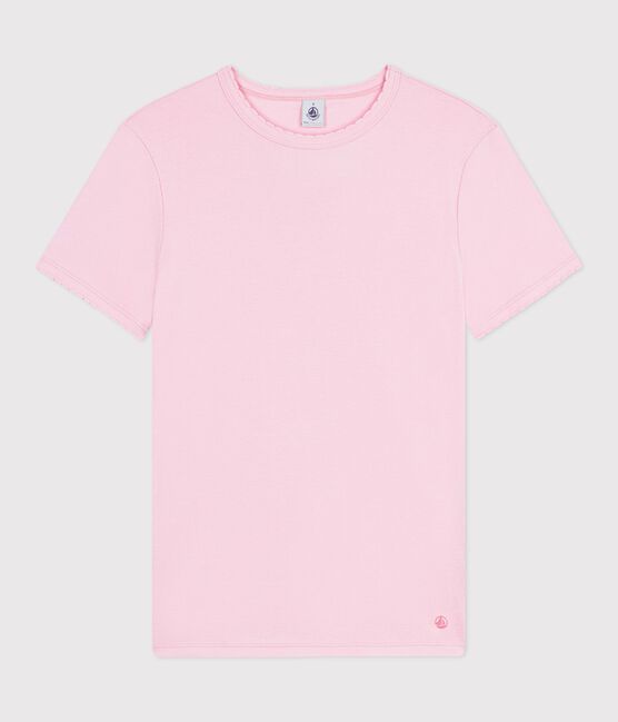 T-shirt a maniche corte in cotone tinta unita donna rosa MARQUISE