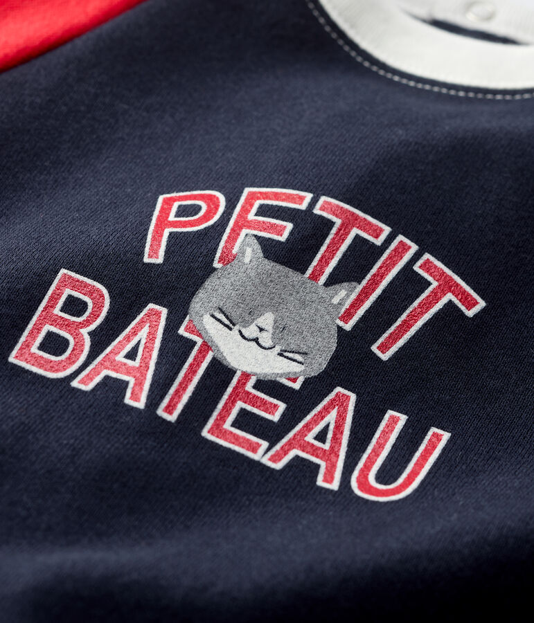 Tutina in molleton beb&egrave;. blu/rosso