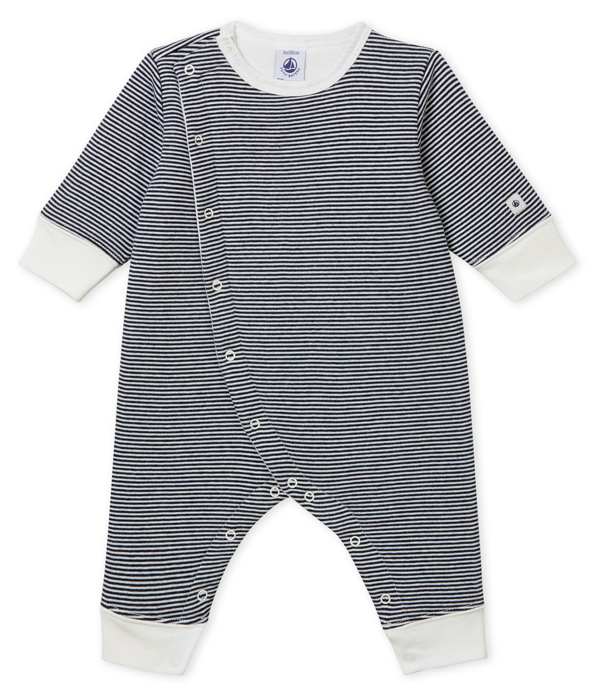 Tutina pigiama senza piedi in tubique da neonato SMOKING/MARSHMALLOW | Petit  Bateau