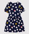 Abito bambina a maniche corte in tubique blu SMOKING/bianco MULTICO