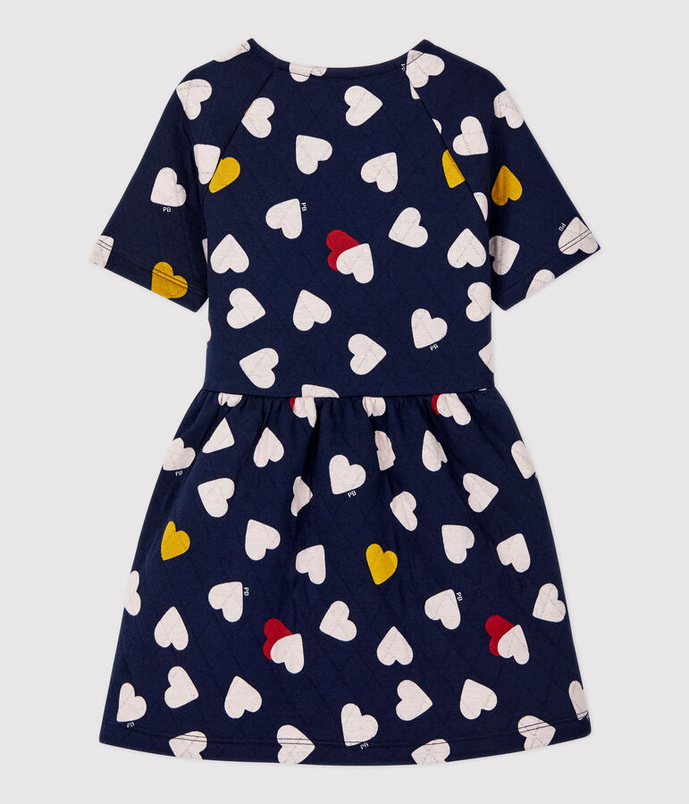 Abito bambina a maniche corte in tubique blu/multicolore