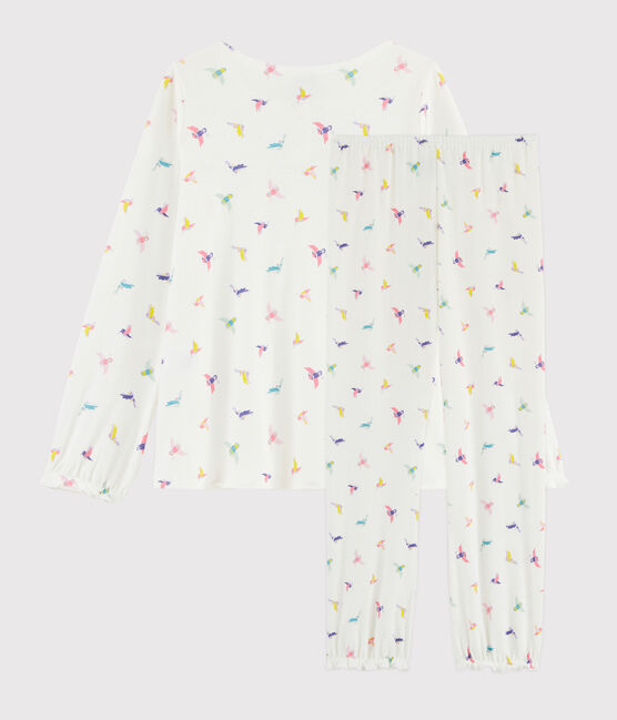 Pigiama fantasia bambina a costine bianco MARSHMALLOW/bianco MULTICO