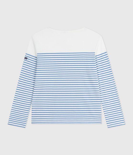 Marinière a maniche lunghe in cotone donna bianco MARSHMALLOW/blu ALASKA
