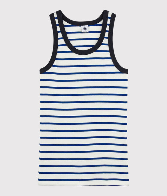 Canottiera iconica in cotone Donna bianco MARSHMALLOW/blu SURF